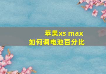 苹果xs max如何调电池百分比